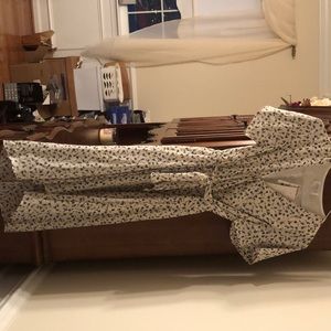 Floral mock wrap-around high low midi dress